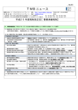 No.401 H25税制改正大綱6（事業承継）
