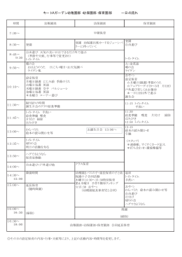 キートスガーデン幼稚園部・幼保園部・保育園部 一日の流れ