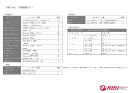 京都 FANJ 照明機材リスト