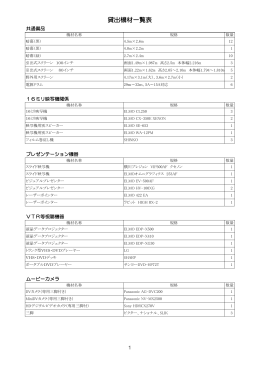 貸出機材一覧表（PDF：117KB）