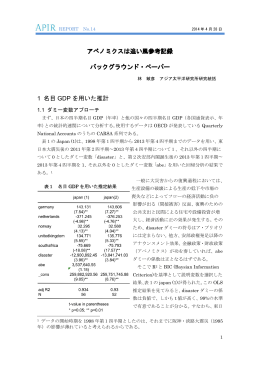 アベノミクスは追い風参考記録 バックグラウンド・ペーパー 1 名目 GDP を