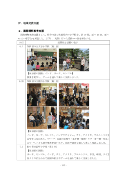 Ⅳ．地域交流支援 2．国際理解教育支援