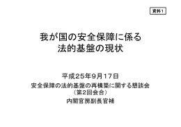 我が国の安全保障に係る 法的基盤の現状