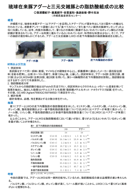 琉球在来豚アグーと三元交雑豚との脂肪酸組成の比較