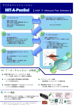 デジタルペンソリューション HIT&minus;A&minus;PenSolの特長