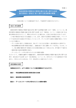 風俗営業等の規制及び業務の適正化等に関する法律 施行条例の一部