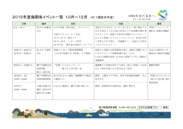 2015年里海関係イベント一覧 10月～12月