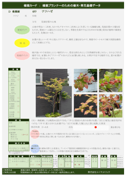 植栽カード ： 植栽プランナーのための樹木・草花基礎データ ナツハゼ