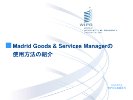 Madrid Goods & Services Managerの 使用方法の紹介