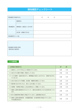 現地確認チェックシート