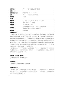 授業科目名 グローバル化の進展と日本の展望 授業コード 6 授業の実施