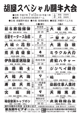 胡屋スペシャル闘牛大会 - 闘牛、闘牛ビデオ販売