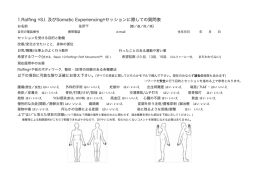 1.Rolfing &reg;S.I. 及びSomatic Experiencing&reg;セッションに際しての質問表