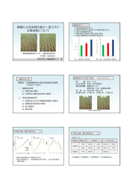 疎植による水稲の省力・低コスト 生産技術について