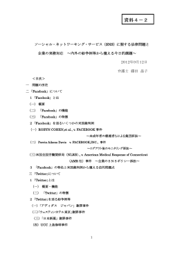 ソーシャル・ネットワーキング・サービスに関する法律問題と