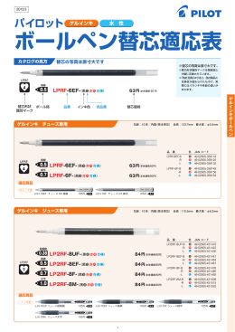 ボールペン替芯適応表