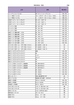 事務消耗品一覧表 別表 品目 規格 梱包単位