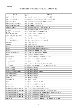 【横浜市会計管理者が共通物品として指定している文具類等の一覧】