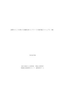 改質セメントを用いた高耐久性コンクリートの設計施工