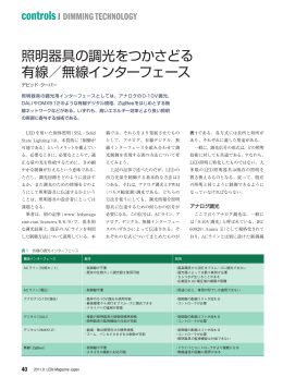 照明器具の調光をつかさどる 有線／無線インターフェース
