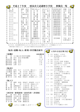平成27年度 昭島市立武蔵野小学校 教職員一覧