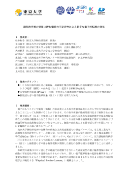 磁気秩序相の背後に潜む電荷の不安定性による新奇な量子相転移の発見