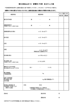 第50回松山まつり 音響車・PR車 自主チェック表