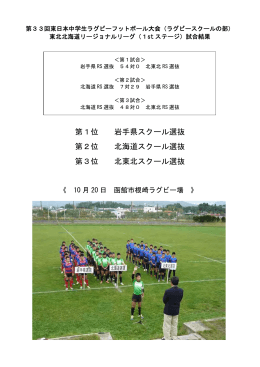 第33回東日本中学生ラグビーフットボール大会の結果とレポートを掲載