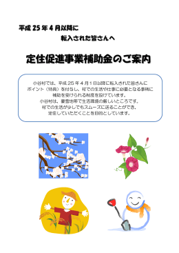 定住促進事業 詳細チラシ
