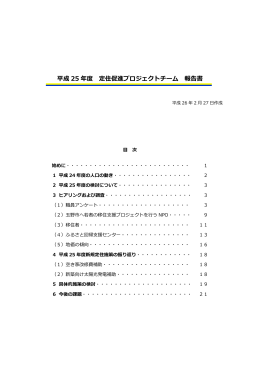 平成 25 年度 定住促進プロジェクトチーム 報告書