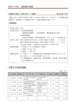 平成 27 年度 主要事業の概要 離島の定住・交流サポート事業 30,000 千