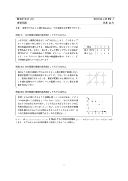 最適化手法 (2) 2013 年 4 月 19 日 演習問題 岡本 吉央