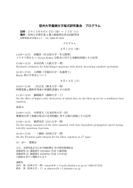 信州大学偏微分方程式研究集会 プログラム