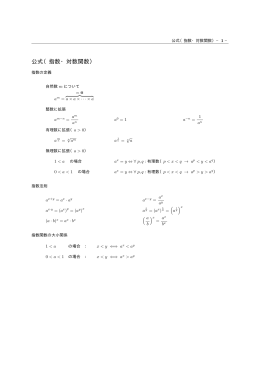 指数・対数関数の公式