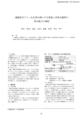 感温性ポリマー水を消火剤とする背負い式消火器具の 消火