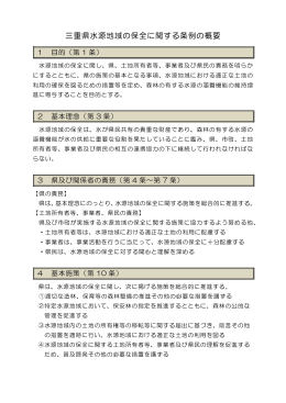 三重県水源地域の保全に関する条例の概要