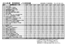 2015年度 西神南校 バス時刻表