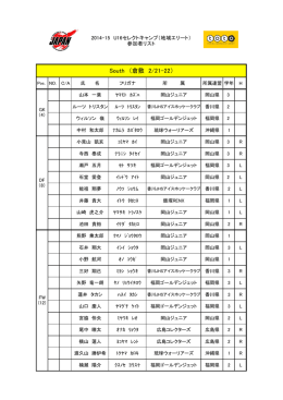 South （倉敷 2/21-22）