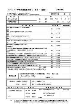 iインフルエンザの問診表