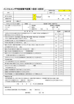 インフルエンザ問診票