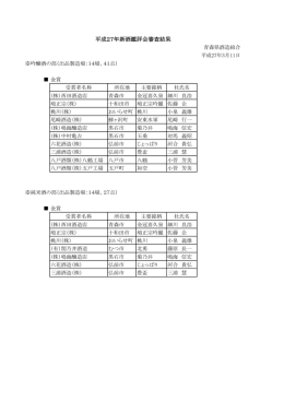 平成27年新酒鑑評会審査結果