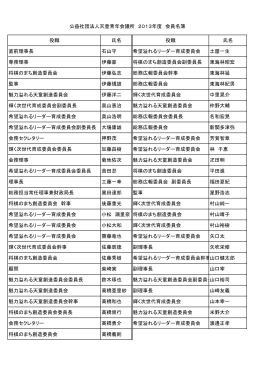 役職 氏名 役職 氏名 直前理事長 石山守 希望溢れる