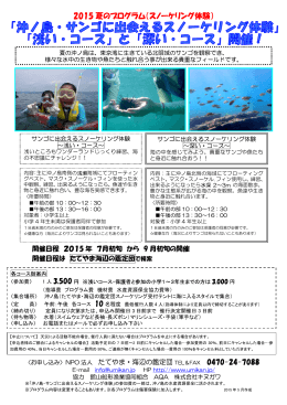 沖ノ島・サンゴに出会えるスノーケリング体験チラシ（pdf）