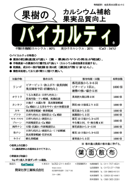 果樹用チラシ - 晃栄化学工業