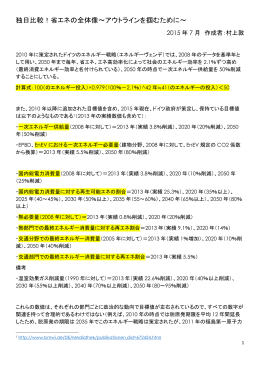 独日比較！省エネの全体像～アウトラインを掴むために～