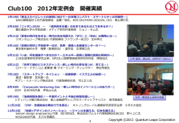 クオンタムリープ株式会社 Club100ご説明資料