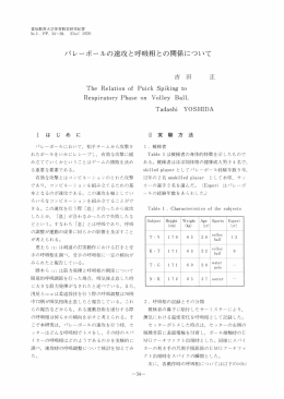 バレーボールの速攻と呼吸相との関係について