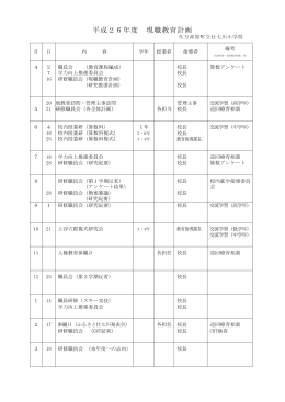 平成26年度 現職教育計画
