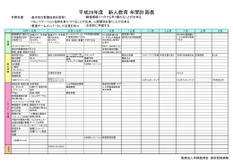 平成26年度 新人教育 年間計画表