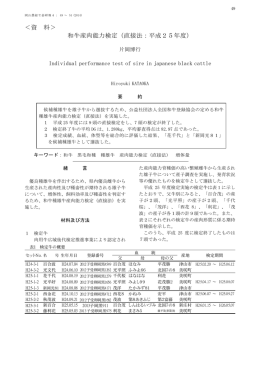 ＜資 料＞ 和牛産肉能力検定（直接法：平成25年度）